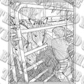French Fry Picks Edgar coloring page - digital download