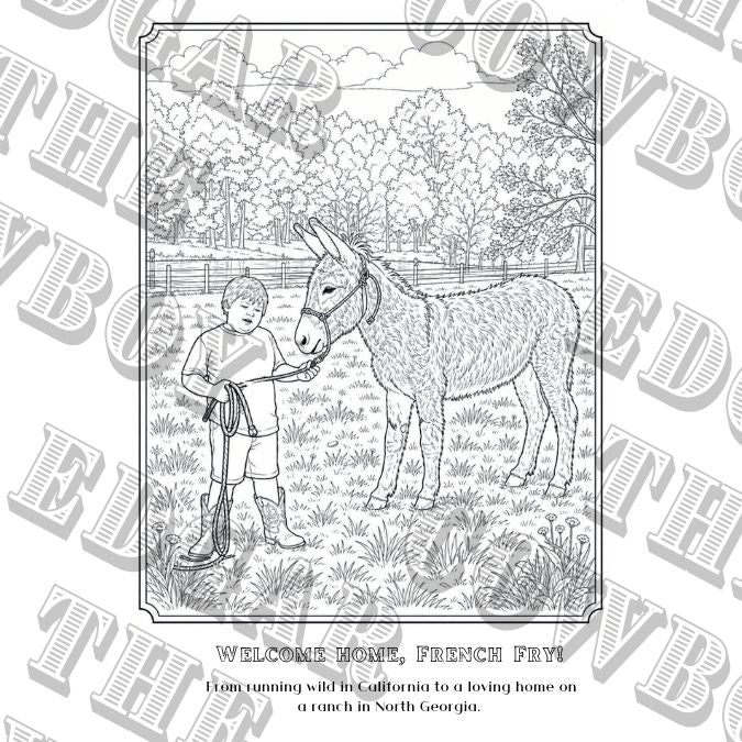 Welcome home, French Fry - coloring page digital download